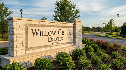 Community entrances and HOA identification