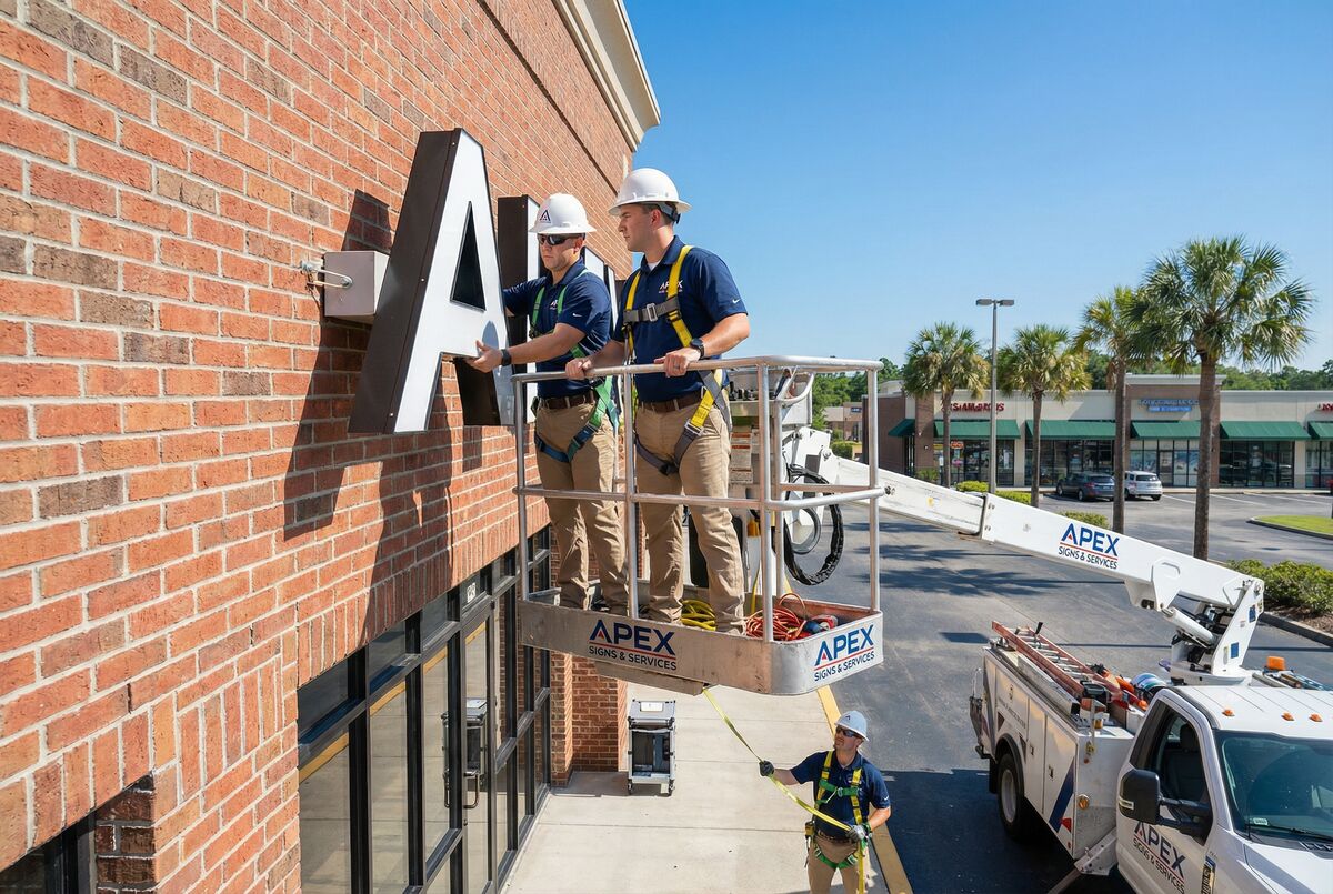 Professional sign installation crew Jacksonville FL